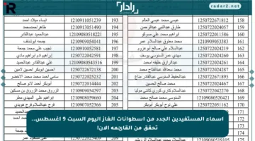أسماء المستفيدين الجدد من أسطوانات الغاز اليوم السبت 9 أغسطس.. تحقق من القائمة الآن!